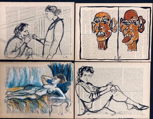 Disegni pastello e china - ,