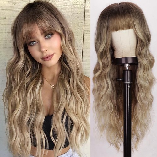 Parrucca lunga con bangs - parrucca,