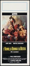LOCANDINA SPELL DOLCE MATTATOIO L'UOMO LA DONNA E LA BESTIA POSTER 1977 EROTICO