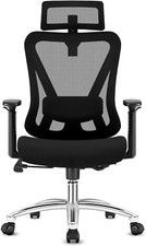 Sedia Ufficio, Sedia Ergonomica Con Poggiatesta, Supporto Lombare, Braccioli E R