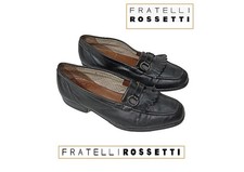 Mocassino donna Originale Fratelli Rossetti n.41 con frange in pelle liscia nera