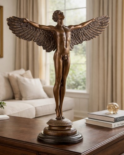 Scultura bronzo icaro con - in,