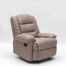 Poltrona a Dondolo Relax Reclinabile con Poggiapiedi in Tessuto Design Sofia