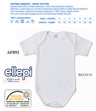 BODY INTIMO NEONATO MEZZA MANICA CALDO COTONE GARZATO ELLEPI AF891
