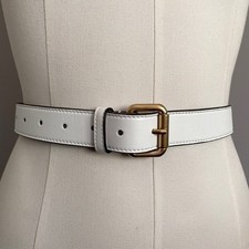 Cintura lunga in pelle bianca