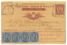 Regno 1893 - Cartolina Vaglia