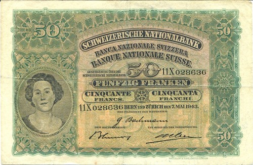 Vecchia banconota svizzera - vecchia,
