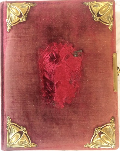 Album fotografico rosso con - rosso,