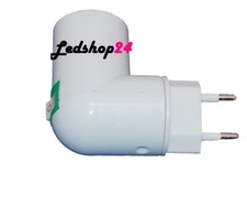 PORTA LAMPADA E14 SPINA 220V GIREVOLE CON INTERRUTTORE BIANCO ADATTATORE