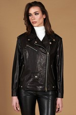 Chiodo Vera Pelle Donna Nero