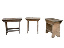 3 sgabelli in arte povera di fine '800