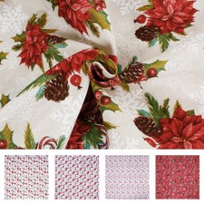 Tessuto Cotone a Fantasia Natalizia Taglio 280x280 cm a Metro Rosso Babbo Natale