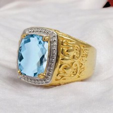 Anello uomo acquamarina taglio