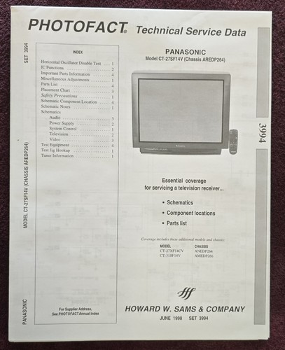 Sam photofact 3994 manuale - photofact,