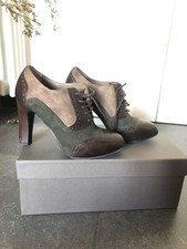 scarpa donna francesina stringata n.36 scamosciata in vera pelle