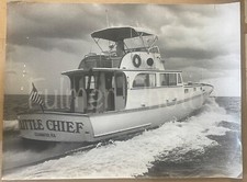 Rara FOTO 18x24 anni 60 B&W decorazione nautica BARCA DA PESCA in mare "Piccolo Capo" COA