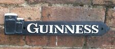 BLACK CAST IRON GUINNESS ROAD SIGN ARROW 2 GLASSES STOUT BAR HOME VINTAGE DESIGN
