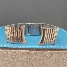 Cinturino orologio classico vintage 22 mm 20 mm tono oro NSA Kreisler inutilizzato vecchio magazzino 