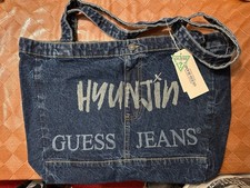hyunjin x guess jeans tote bag