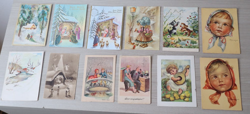 Lotto cartoline illustrate - 12,