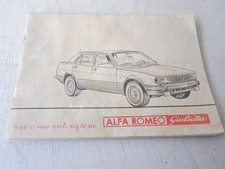 Alfa Romeo GIULIETTA Libretto uso manutenzione 6-81
