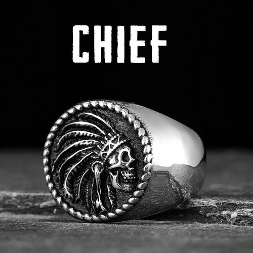 Anello uomo tondo capo indiano