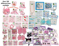 Lotto fermagli/slides capelli Sanrio Hello Kitty Kuromi My Melody Cinnamoroll