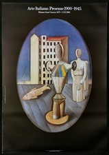 ARTE ITALIANA PRESENZE PALAZZO GRASSI CARLO CARRà poster manifesto Metafisica M9