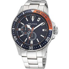Orologio Uomo NAUTICA FREEBOARD NAPFRF030 Bracciale Acciaio Blu Sub 100mt
