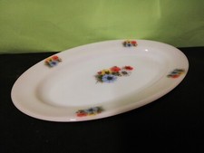 ARCOPAL FRANCE  PIATTO PORTATA VASSOIO OVALE FIORI ANEMONI CM. 36 