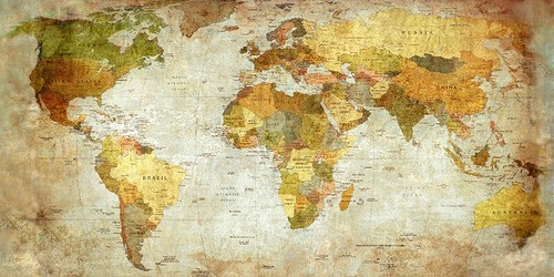 Quadro cartina terra mondo - cartina,