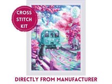 RIOLIS Kit punto croce contato 2233 Spring Express - Treno a cavallo tra le fioriture