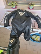  TUTA IN PELLE MOTO DAINESE  UOMO INTERA  CON SOTTOTUTA RACING   NERO TG 54