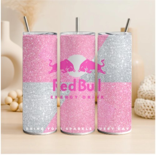 Bicchiere red bull glitter - red, 20