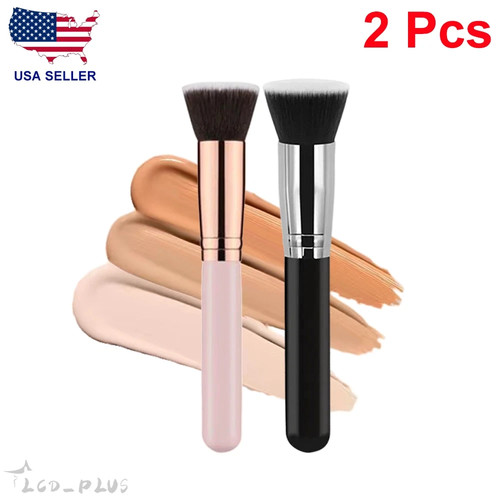2pz pennello trucco fondotinta - pennello,