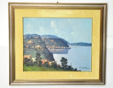 Dipinto olio su legno Sorrento Firmato Fortunato Fontana Quadro vintage anni '70