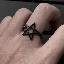 Anello Stella Pentagramma Nero