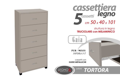 Cassettiera cassetti tortora - 5,