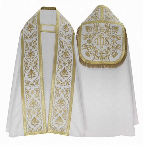 Piviale romano bianco con - romano,