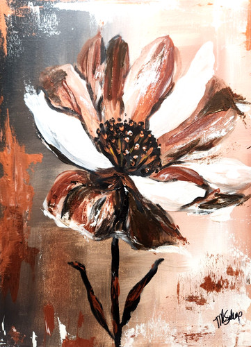 Quadro floreale neutro 12x16