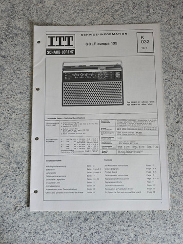 Manuale servizio originale - servizio,