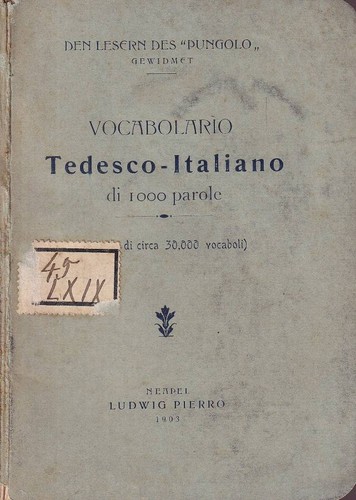 Vocabolario tedesco italiano - vocabolario, tedesco-italiano