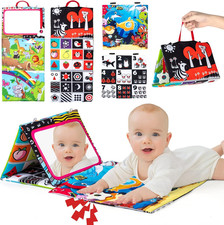 Specchio Bebe Montessori Da 0 a 6 a 18 Mesi Con Libro Interattivo Bianco E Nero,