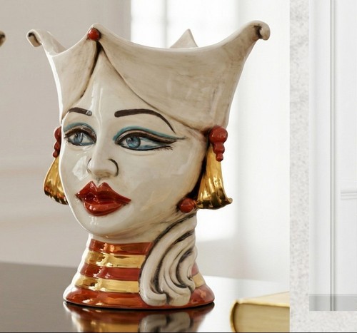 Vaso testa moro ceramica - testa, di