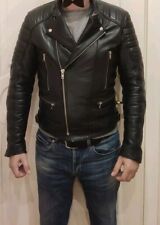 Sandro Daytona biker pelle tg S stile schott perfecto 36 38 nero leather Paris