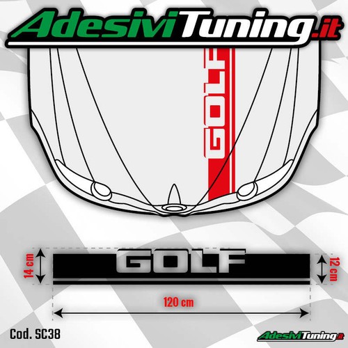 Adesivo striscia cofano golf - cofano,