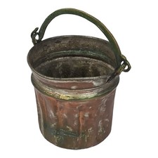 ANTICA Pentola in rame e manico di Ottone stagnata VINTAGE EPOCA 800 COLLEZIONE