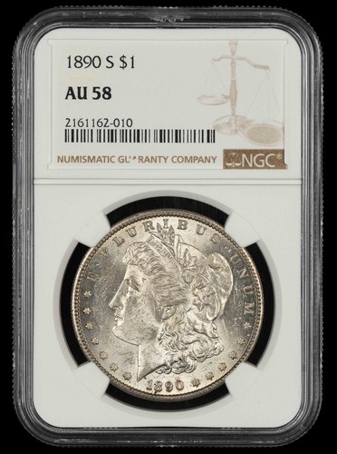 1890 ngc au 58 - $1, au-58