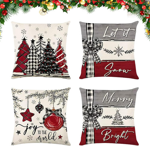 4pcs cuscini natalizi - natalizi,, federe