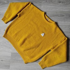 Moncler Vintage 1980s Yellow Thick Wool Ski Sweater Oversize Boxyfit M L Rare! 